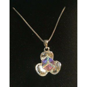 Kesaplan Silver Tone 16" Necklace with Crystals from Swarovski New In Box